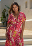 Kimono jurk Flamingo Garden - Roze