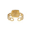 Ring Stone Square - Gold White