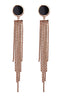 Earrings Elegant Round Stainless Steel - Rose Gold Black