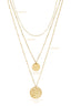 Ketting 3-laags Muntjes Gehamerd RVS - Goud