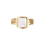 Ring Stone Square - Gold White