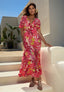 Kimono jurk Flamingo Garden - Roze