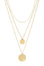 Ketting 3-laags Muntjes Gehamerd RVS - Goud