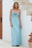 Strapless jurk Natural - Turquoise