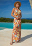 Maxi rok Palm - Caribbean Sunrise