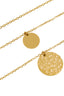 Ketting 3-laags Muntjes Gehamerd RVS - Goud