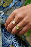 Ring Stone Square - Gold White