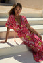 Kimono jurk Flamingo Garden - Roze