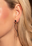 Earrings Elegant Curled Stainless Steel - Rose Gold Black