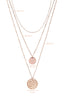 Chic by Lirette - Ketting 3-laags Muntjes Gehamerd RVS-rosegoud
