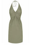 Korte halter jurk Natural - Zeegroen