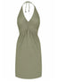 Korte halter jurk Natural - Zeegroen