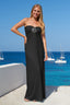 Strapless jurk Natural-Zwart