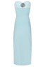 Strapless jurk Natural-Lichtblauw