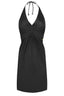 Korte halter jurk Natural - Zwart