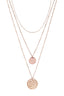 Chic by Lirette - Ketting 3-laags Muntjes Gehamerd RVS-rosegoud