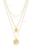 Chic by Lirette - Necklace 3-Layered Coin Hammered Stainless Steel - Gold