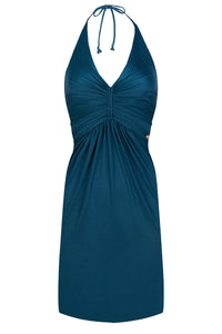 Korte halter jurk Natural - Teal