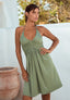 Korte halter jurk Natural - Zeegroen