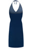 Korte halter jurk Natural - Nachtblauw