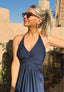 Halter dress Natural - Night blue