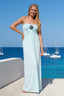 Strapless jurk Natural-Lichtblauw