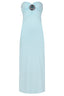 Strapless jurk Natural-Lichtblauw