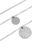 Ketting 3-laags Muntjes Gehamerd RVS-Zilver