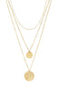 Chic by Lirette - Ketting 3-laags Muntjes Gehamerd RVS - Goud