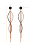Earrings Elegant Curled Stainless Steel - Rose Gold Black