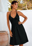Korte halter jurk Natural - Zwart