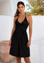 Korte halter jurk Natural - Zwart