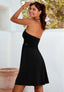 Korte halter jurk Natural - Zwart