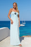 Strapless jurk Natural-Lichtblauw