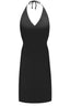 Korte halter jurk Natural - Zwart