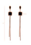 Earrings Elegant Drop Square Stainless Steel - Rose Gold Black