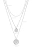 Ketting 3-laags Muntjes Gehamerd RVS-Zilver