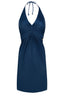 Korte halter jurk Natural - Nachtblauw