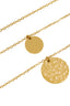 Chic by Lirette - Necklace 3-Layered Coin Hammered Stainless Steel - Gold