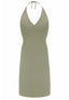 Korte halter jurk Natural - Zeegroen