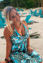 Korte halter jurk Palm - Caribbean Skyblue
